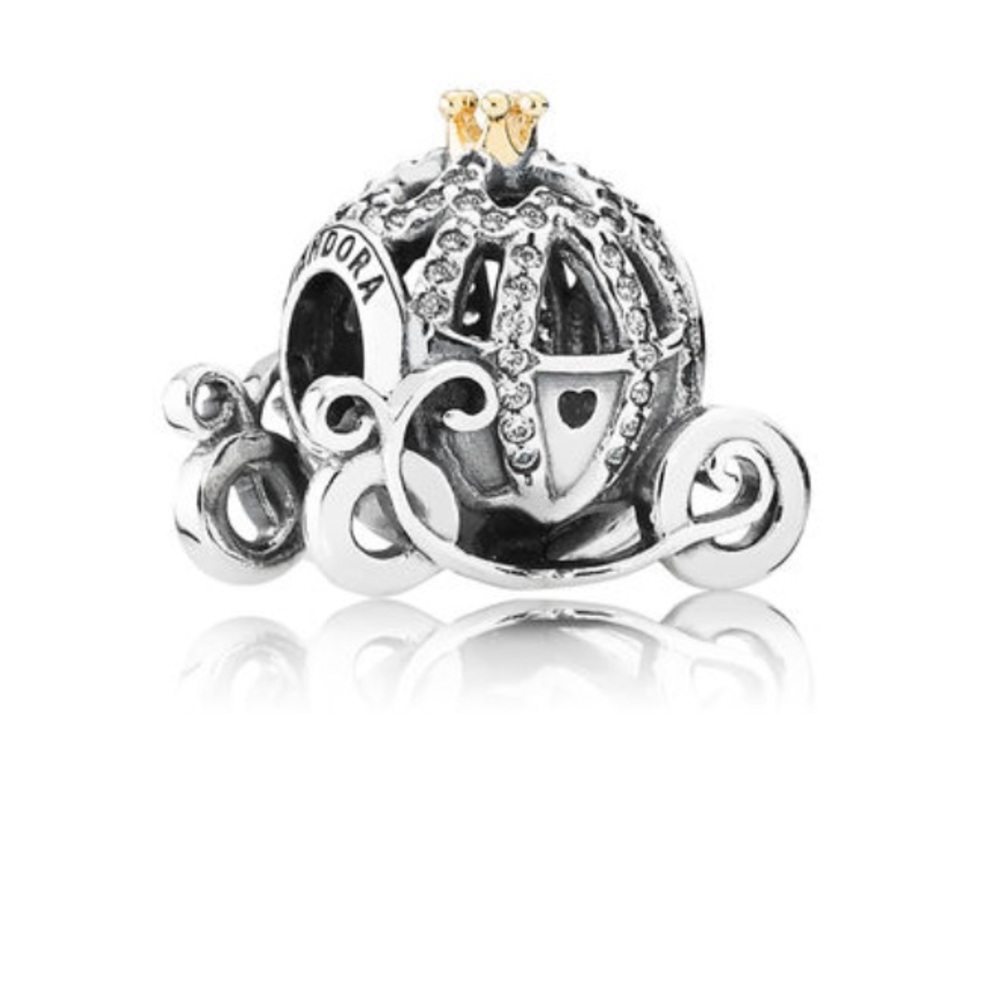 DISNEY, CINDERELLA'S PUMPKIN COACH CHARM, CLEAR CZ